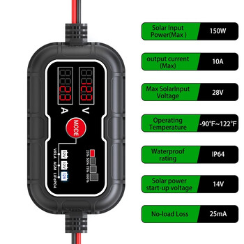 Ψηφιακή οθόνη LCD 1 Piece Smart 10A MPPT Solar Charge Controller 10 Amp 12 Volt Panel Regulator