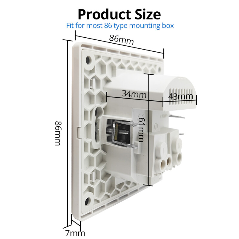 Wallpad Type-C Έξοδος Λευκό πλαστικό πάνελ Τοίχος ΕΕ Ρωσία Ισπανία Γερμανική τυπική υποδοχή με θύρα φόρτισης USB 5V 2100mA