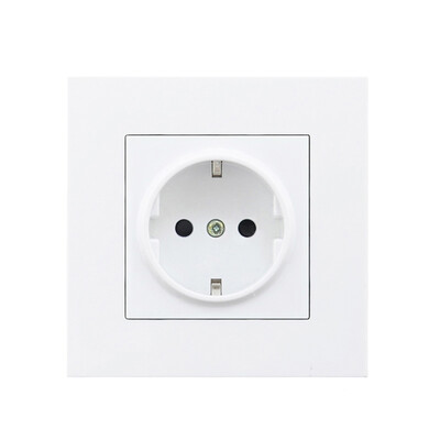 Avoir USB sienas elektrības ligzda Balta, melna pelēka plastmasas stikla paneļa standarta ES izeja ar dubultu USB mājām 16A 110V-250V