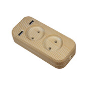USB pagarinājuma ligzda ar viegli fiksējamu koka krāsa 2 USB ports ES standarts 5V2A jauna dizaina kontaktligzda bez kabeļa A8