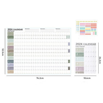 2025 2024 Calendar Planner Sheet Large Wall Calendar Kawaii To Do List Planner List Target Scheduler Organizer Αναλώσιμα γραφείου