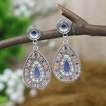 Bohemian Style Travel Wear Hot Selling Ear Jewelry Colorful Yunnan Ethnic Feng Shui Drop Earrings Trader