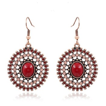 Bohemian Style Travel Wear Hot Selling Ear Jewelry Colorful Yunnan Ethnic Feng Shui Drop Earrings Trader