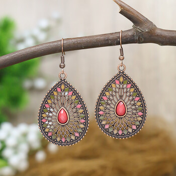 Bohemian Style Travel Wear Hot Selling Ear Jewelry Colorful Yunnan Ethnic Feng Shui Drop Earrings Trader