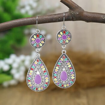 Bohemian Style Travel Wear Hot Selling Ear Jewelry Colorful Yunnan Ethnic Feng Shui Drop Earrings Trader