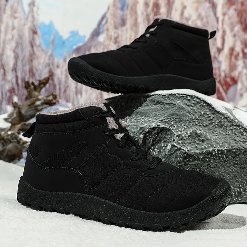 Muške cipele za snijeg bose cipele Nove zimske čizme Radne cipele na otvorenom Super toplo krzno Muške cipele za gležnjeve Muške čizme za snijeg plus veličina 48