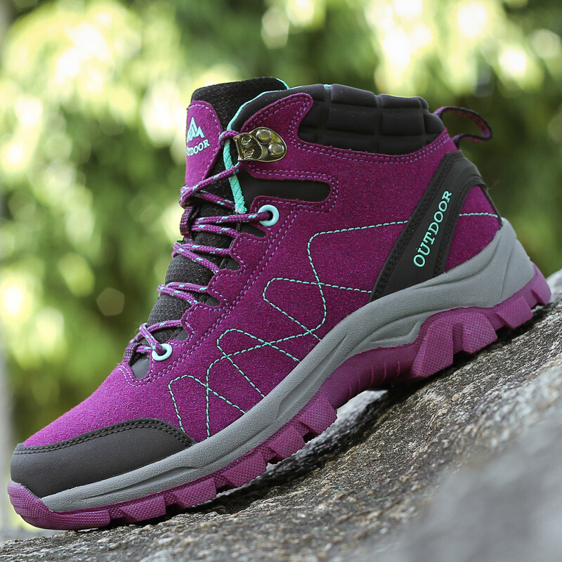 Γυναικείες χειμερινές μπότες πεζοπορίας από δέρμα σουέτ αστραγάλου Υπαίθρια παπούτσια πεζοπορίας βελούδινα ζεστά παπούτσια βουνού Παρακολούθηση αναρρίχησης