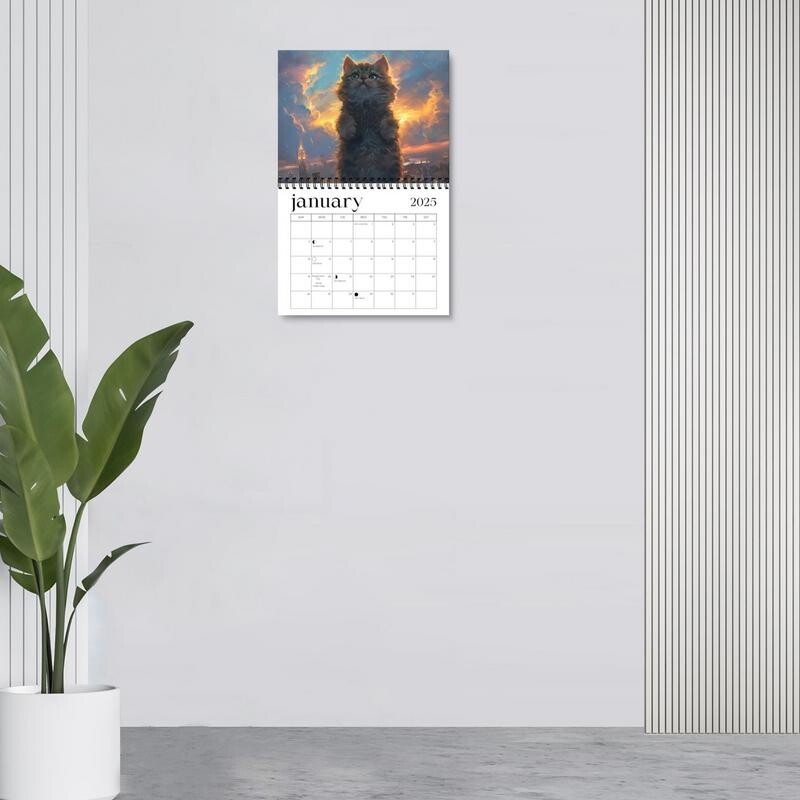 Zidni kalendar za 2025. mačke, mjesečni zidni kalendar s temom mačaka, obiteljski planer i dnevni organizator za 2025., zidni kalendari za planiranje