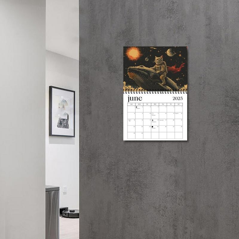 Zidni kalendar za 2025. mačke, mjesečni zidni kalendar s temom mačaka, obiteljski planer i dnevni organizator za 2025., zidni kalendari za planiranje