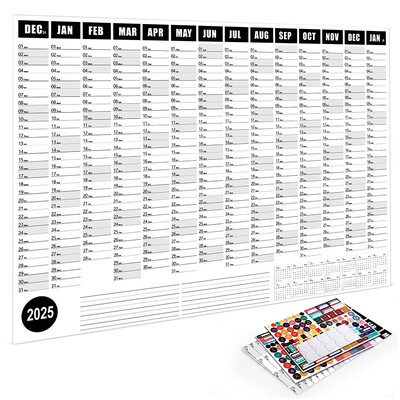 2025. 2024. gada kalendāra 365 dienu plānotāja lapa Gada grafiks Organizatora uzdevumu saraksts Kawaii sienas kalendāra dienas kārtības plānotāja biroja piederumi