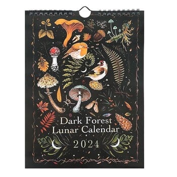 2024 Dark Forest Calendar Creative Illustrated Wall Lunar Calendars Waterproof Color Ink Wash Art Decoration Calendar Gift