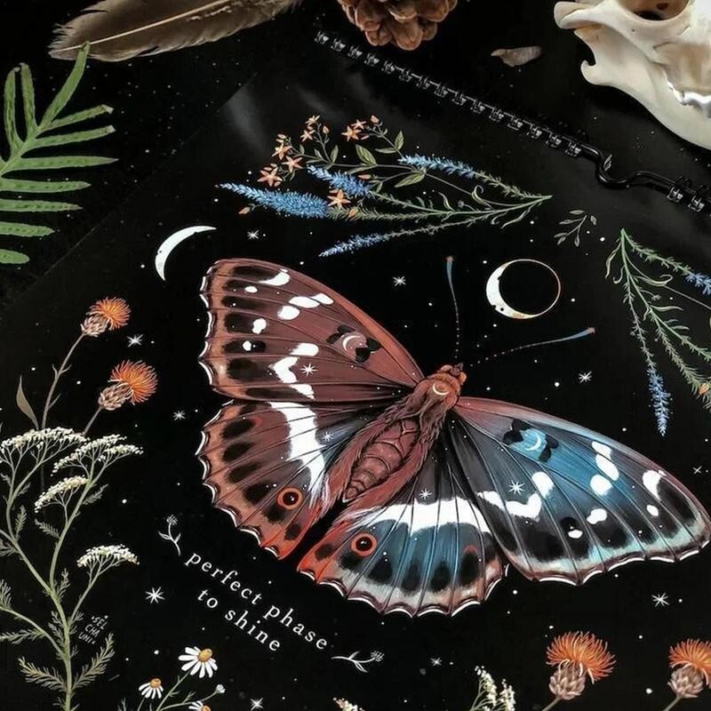 Kalendar Dark Forest za 2024. Kreativni ilustrirani zidni lunarni kalendari Vodootporni umjetnički ukrasni kalendar Poklon od tinte u boji