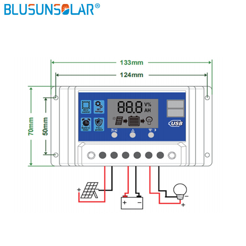 LEADER SOLAR 10A/20A/30A 12V 24V Automatski solarni regulator punjenja PWM s LCD regulatorom panela solarnih ćelija PV kućni solar