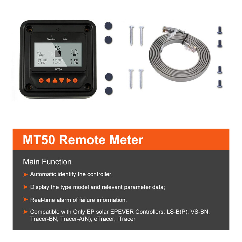 Zaslon daljinskog mjerača EPever MT50 za EPever MPPT kontroler solarnog punjenja Serija Tracer-AN MT-50 daljinski mjerač s LCD zaslonom