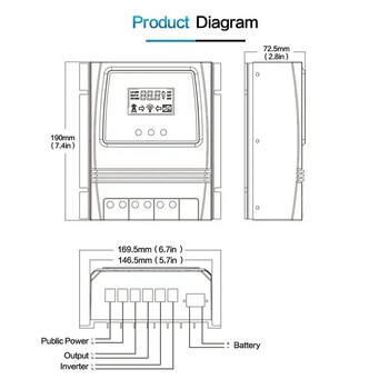 Αυτόματος ATS Dual Power Transfer Switch Solar Charge Controller για ηλιακό αιολικό σύστημα