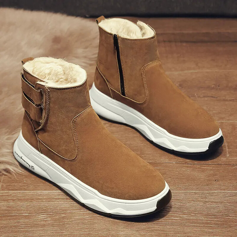 S krznenim muškim cipelama Zimske čizme za snijeg za muškarce Topla ponuda Neklizajuća dizajnerska trendi 2025. Nova vintage retro vruća prodavana Y2k obuća