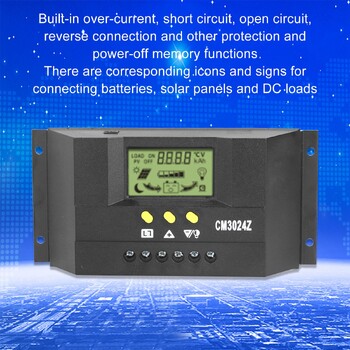 CM3024Z PWM Solar Controller Οθόνη LCD Solar Panel Intelligent Regulator 12V 24V