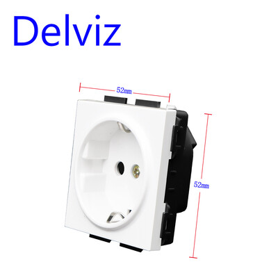 Delviz DIY kombinētā slēdža ligzda, savienojums Vairāki interfeisi Balts panelis, RJ45 TV 2 virzienu slēdzis, ES standarta strāvas kontaktligzda
