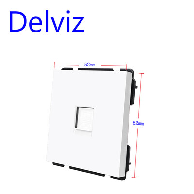 Delviz DIY kombinētā slēdža ligzda, savienojums Vairāki interfeisi Balts panelis, RJ45 TV 2 virzienu slēdzis, ES standarta strāvas kontaktligzda