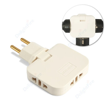 EU 3 in 1 Electrical Tee Socket 2pin 4,8mm Plug Adapter Αναδιπλούμενος CN ΗΠΑ σε ΕΕ Euro Korea FR Ταξιδιωτικοί προσαρμογείς Πρίζα μετατροπέα AC