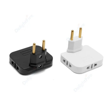 EU 3 in 1 Electrical Tee Socket 2pin 4,8mm Plug Adapter Αναδιπλούμενος CN ΗΠΑ σε ΕΕ Euro Korea FR Ταξιδιωτικοί προσαρμογείς Πρίζα μετατροπέα AC