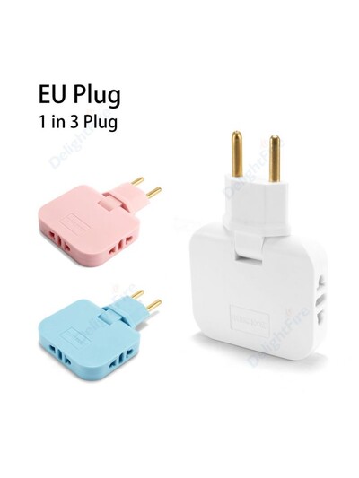 Priză electrică 3 în 1 UE 2Pin 4.8mm Adaptor de mufă Pliabil CN US la UE Euro Korea FR Adaptatori de călătorie Priză convertizor CA