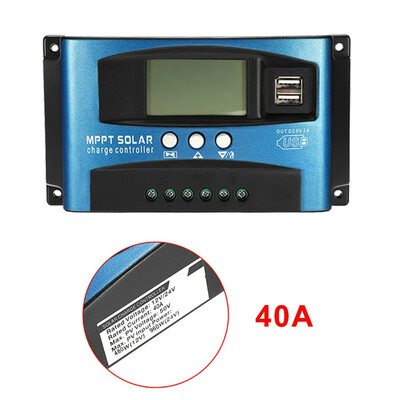 MPPT Saules uzlādes kontrolieris 12V 24V saules paneļa akumulatora lādētājs 30A 40A 50A 60A 100A Dual USB LCD displeja regulators ar slodzi