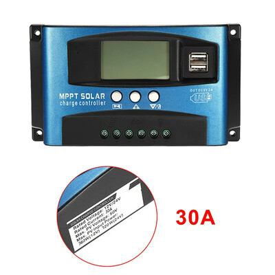 MPPT Saules uzlādes kontrolieris 12V 24V saules paneļa akumulatora lādētājs 30A 40A 50A 60A 100A Dual USB LCD displeja regulators ar slodzi