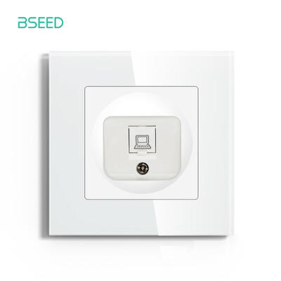 BSEED ES standarta interneta ligzda CAT6 tips RJ45 sienas kontaktligzda stikla paneļa tīkla ligzda datoram