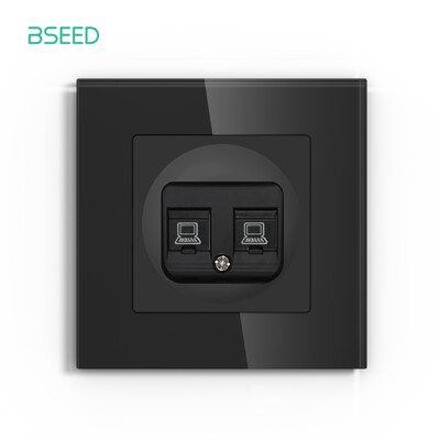 BSEED ES standarta interneta ligzda CAT6 tips RJ45 sienas kontaktligzda stikla paneļa tīkla ligzda datoram