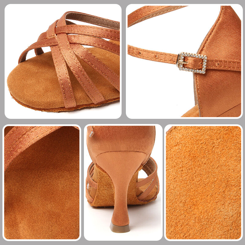 SWDZM Ženske latino plesne cipele od brušene kože Dancing plesne cipele za plesnu dvoranu Tango Indood Kubanske cipele s potpeticama Party plesne cipele s visokom petom Veleprodaja