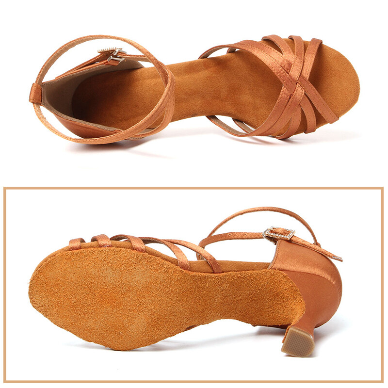 SWDZM Ženske latino plesne cipele od brušene kože Dancing plesne cipele za plesnu dvoranu Tango Indood Kubanske cipele s potpeticama Party plesne cipele s visokom petom Veleprodaja