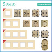 BSEED DIY moduļi ES plastmasas paneļa zelta dubultā USB ligzda Internets CAT5 RJ45 ST televizora barošanas ligzda pie sienas montējama brīva kombinācija