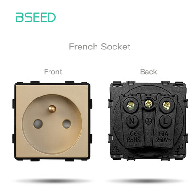 BSEED DIY moduļi ES plastmasas paneļa zelta dubultā USB ligzda Internets CAT5 RJ45 ST televizora barošanas ligzda pie sienas montējama brīva kombinācija