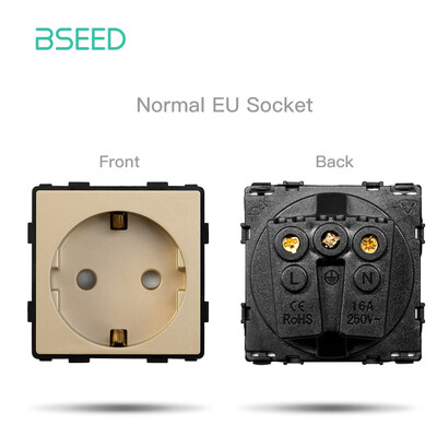 BSEED DIY moduļi ES plastmasas paneļa zelta dubultā USB ligzda Internets CAT5 RJ45 ST televizora barošanas ligzda pie sienas montējama brīva kombinācija