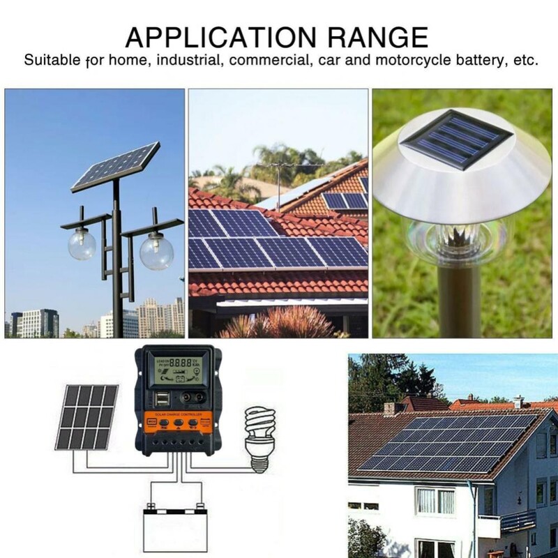 Solarni regulator punjenja PWM kontroler s LCD zaslonom 10A 20A 30A 12V 24V Dual USB 5V izlazni solarni panel Regulator punjača