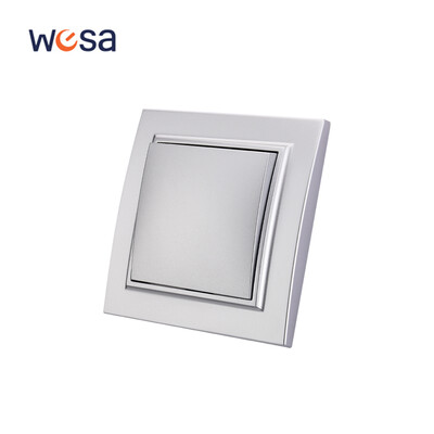 WESA Silvery Dual USB barošanas ligzda 2.1A ES standarta elektrības kontaktligzda Standarta zemējuma kontaktdakša sienas kontaktligzda liesmu slāpējoša plastmasa