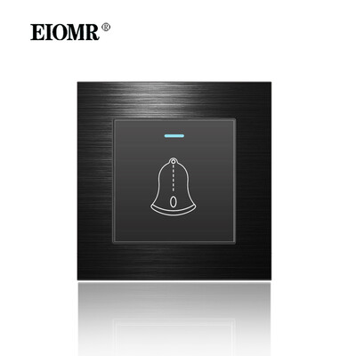 EIOMR 16A ES standarta elektriskās kontaktligzdas slēdža kombinācija 86 mm un 146 mm melna alumīnija matēta paneļa izeja sadzīves tehnikai