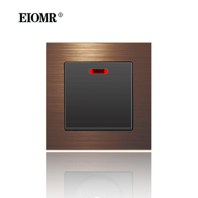 EIOMR 16A EU sienas apgaismojuma slēdzis un elektrības kontaktligzdas F2 sērija sarkans alumīnija sakausējuma panelis USB sienas spraudnis TV datoru Rj45 ligzdas