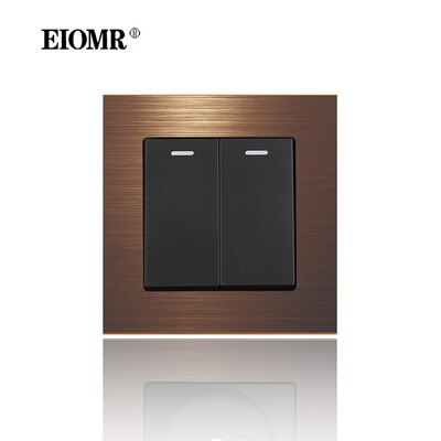 EIOMR 16A EU sienas apgaismojuma slēdzis un elektrības kontaktligzdas F2 sērija sarkans alumīnija sakausējuma panelis USB sienas spraudnis TV datoru Rj45 ligzdas