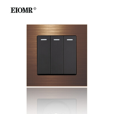 EIOMR 16A EU sienas apgaismojuma slēdzis un elektrības kontaktligzdas F2 sērija sarkans alumīnija sakausējuma panelis USB sienas spraudnis TV datoru Rj45 ligzdas