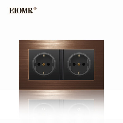 EIOMR 16A EU sienas apgaismojuma slēdzis un elektrības kontaktligzdas F2 sērija sarkans alumīnija sakausējuma panelis USB sienas spraudnis TV datoru Rj45 ligzdas