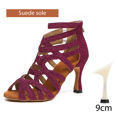 DKZSYIM jauni sieviešu džeza deju apavi meiteņu balles latīņu apavi Augstas kvalitātes Salsa Waltz deju apavi plāni augsti papēži 6 cm-10 cm