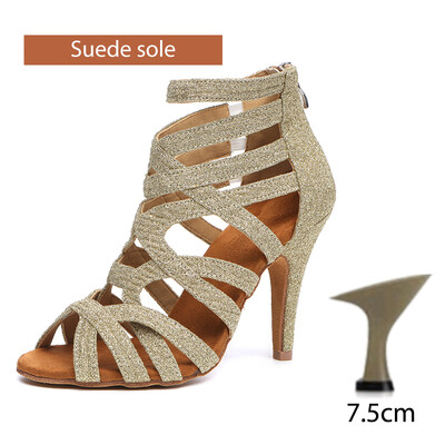 DKZSYIM jauni sieviešu džeza deju apavi meiteņu balles latīņu apavi Augstas kvalitātes Salsa Waltz deju apavi plāni augsti papēži 6 cm-10 cm