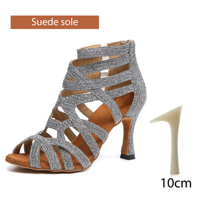 DKZSYIM jauni sieviešu džeza deju apavi meiteņu balles latīņu apavi Augstas kvalitātes Salsa Waltz deju apavi plāni augsti papēži 6 cm-10 cm
