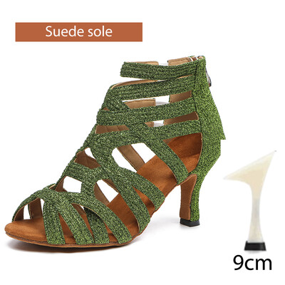 DKZSYIM jauni sieviešu džeza deju apavi meiteņu balles latīņu apavi Augstas kvalitātes Salsa Waltz deju apavi plāni augsti papēži 6 cm-10 cm