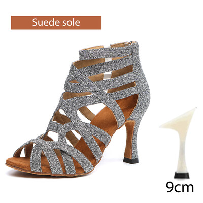 DKZSYIM jauni sieviešu džeza deju apavi meiteņu balles latīņu apavi Augstas kvalitātes Salsa Waltz deju apavi plāni augsti papēži 6 cm-10 cm