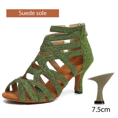 DKZSYIM jauni sieviešu džeza deju apavi meiteņu balles latīņu apavi Augstas kvalitātes Salsa Waltz deju apavi plāni augsti papēži 6 cm-10 cm