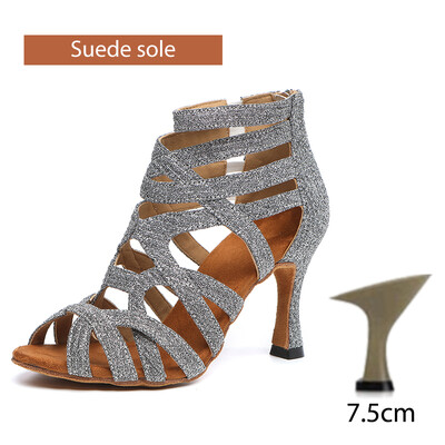 DKZSYIM jauni sieviešu džeza deju apavi meiteņu balles latīņu apavi Augstas kvalitātes Salsa Waltz deju apavi plāni augsti papēži 6 cm-10 cm