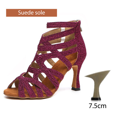 DKZSYIM jauni sieviešu džeza deju apavi meiteņu balles latīņu apavi Augstas kvalitātes Salsa Waltz deju apavi plāni augsti papēži 6 cm-10 cm